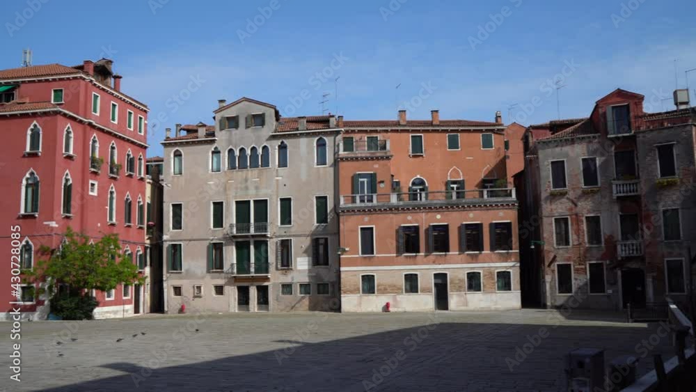 Venice, Italy - April 2021 - Walking through the less touristy streets of the lagoon city, among lesser-known canals, bridges and houses Venice, Italy - April 2021 - Walking through the less touristy streets of the lagoon city, among lesser-known canals, bridges and houses