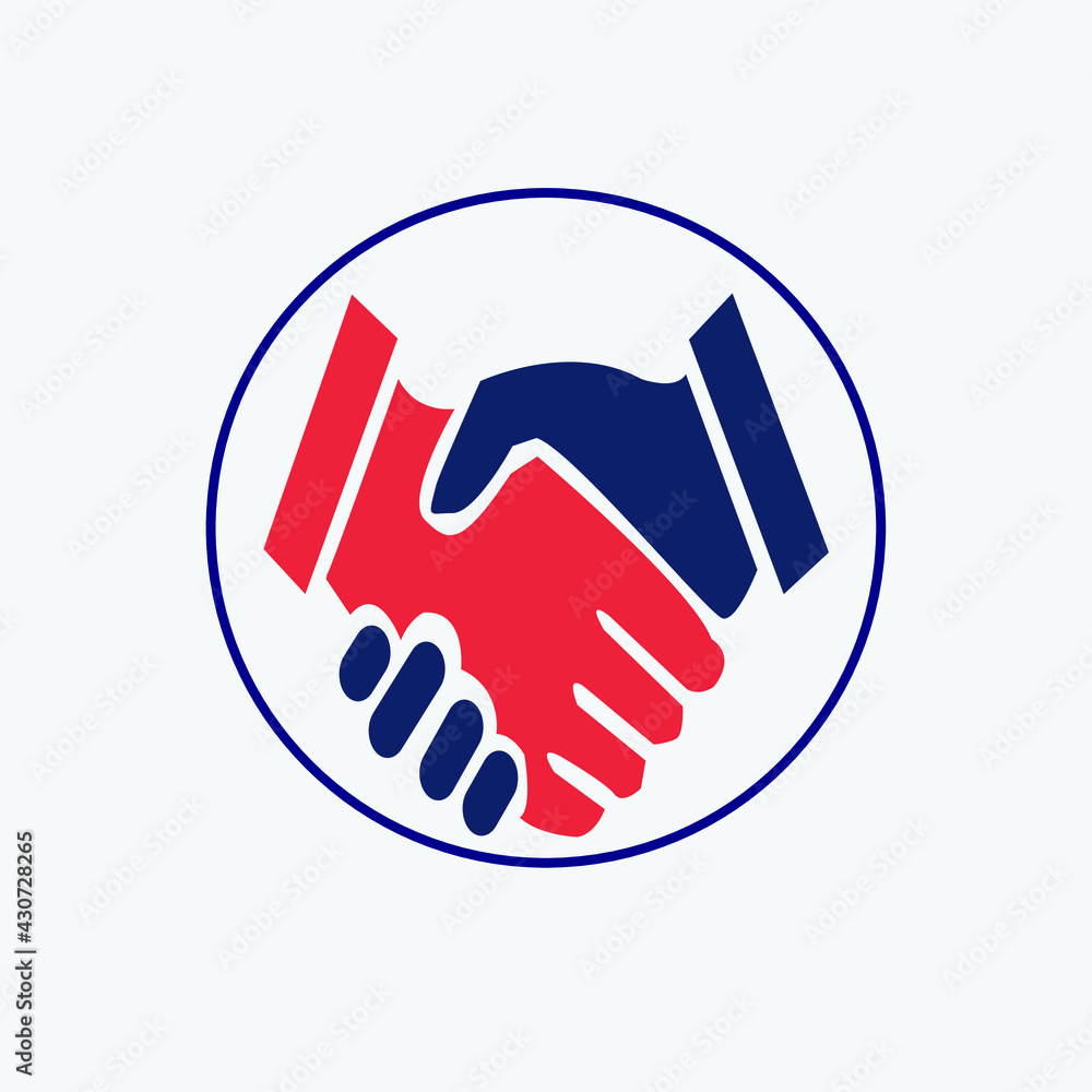 Handshake Illustration vector icon Design multiple colour 