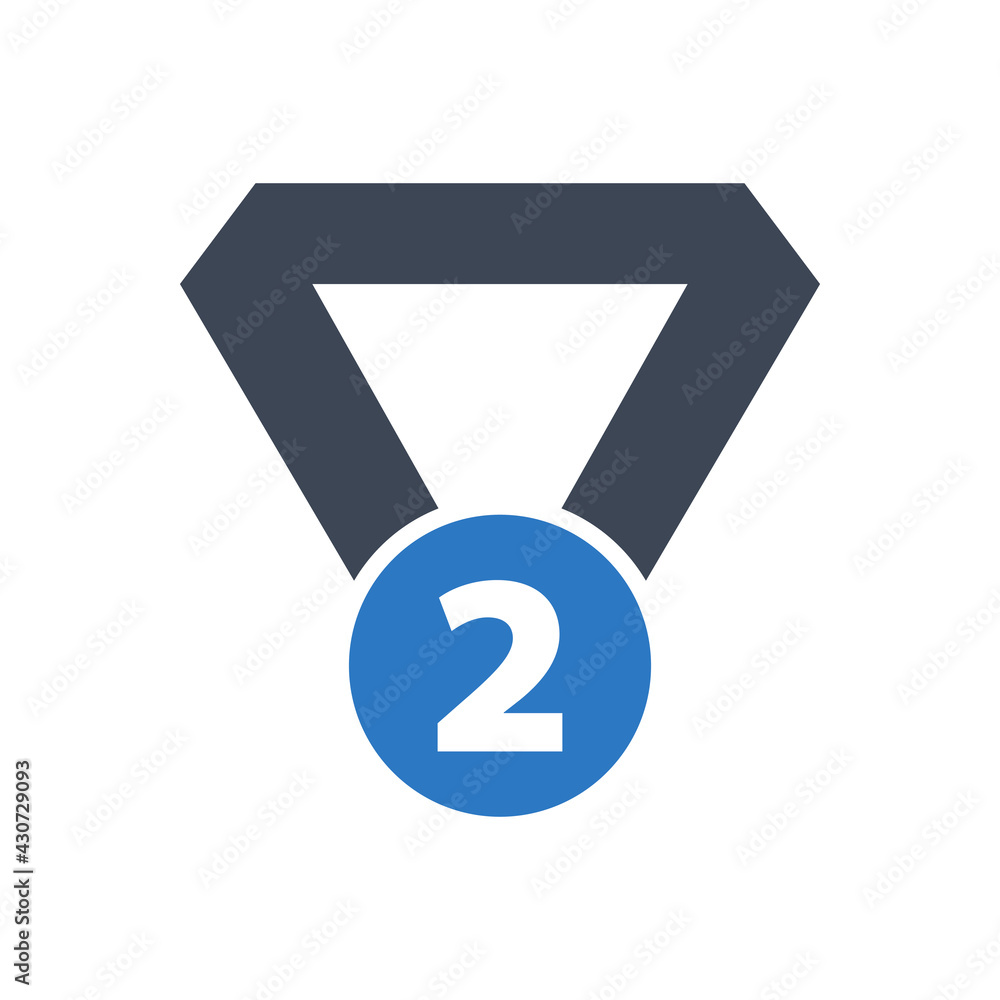 Second prize icon vector graphic illustration Second prize icon vector graphic illustration