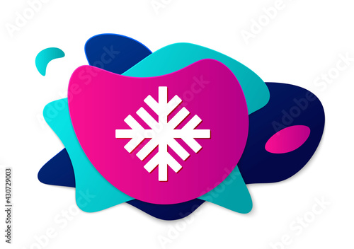 Color Snowflake icon isolated on white background. Abstract banner with liquid shapes. Vector