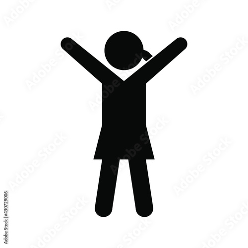 Happy woman icon vector graphic illustration