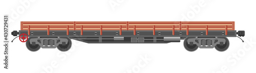 Freight railroad car isolated on white background.
