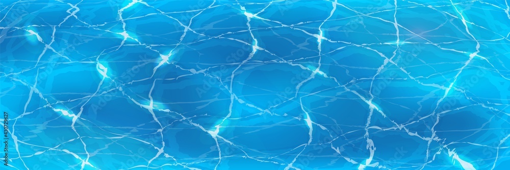 Water surface background. Azure Shining Water Surface . Vector Sea Ripple. Abstract Blue Waves Background.