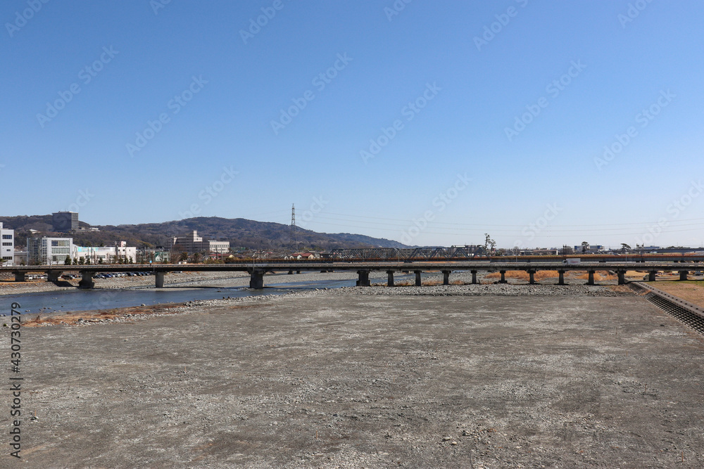 新十文字橋から見た酒匂川（神奈川県）