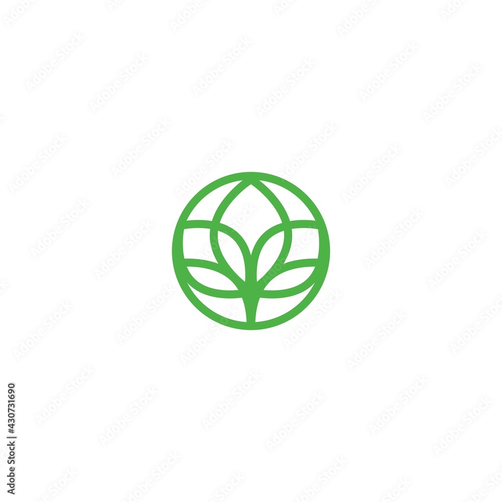 Abstract line floral logo. Isolated on white. Vector illustration. Abstract line floral logo. Isolated on white. Vector illustration.