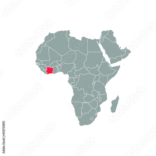 cote d lvoire  Highlighted on africa Map Eps 10