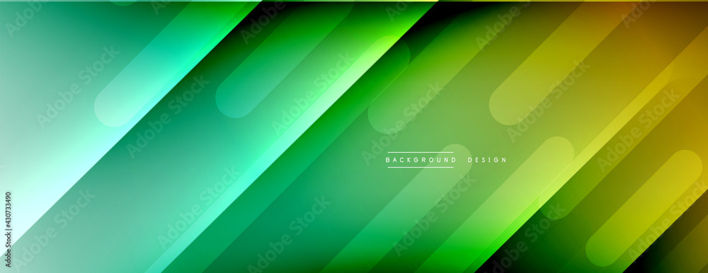 Dynamic lines abstract background. 3D shadow effects and fluid gradients. Modern overlapping forms