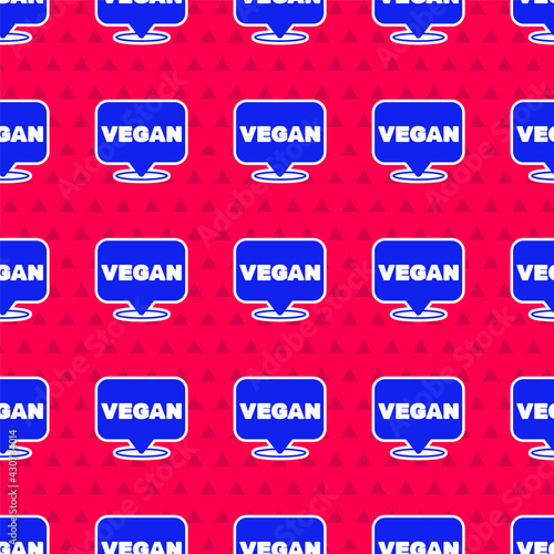 Blue Vegan food diet icon isolated Blue background. Organic, bio, eco symbol. Vegan, no meat, lactose free, healthy, fresh and nonviolent food. Vector
