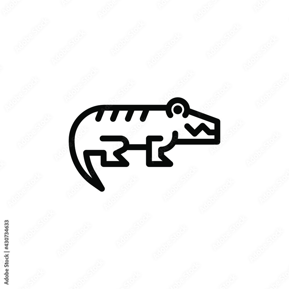 crocodile animal vector line icon