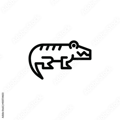 crocodile animal vector line icon