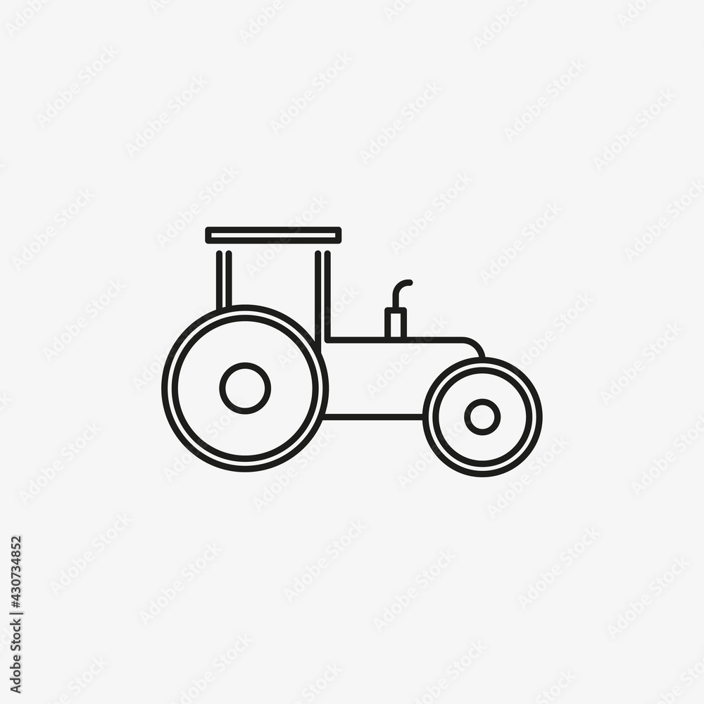 Tractor vector icon. Agricultural vehicle, machinery symbol. Tractor vector icon. Agricultural vehicle, machinery symbol.