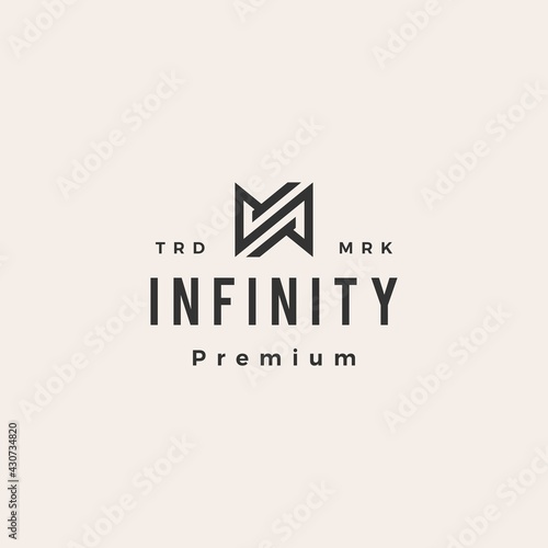 n letter infinity mobius hipster vintage logo vector icon illustration