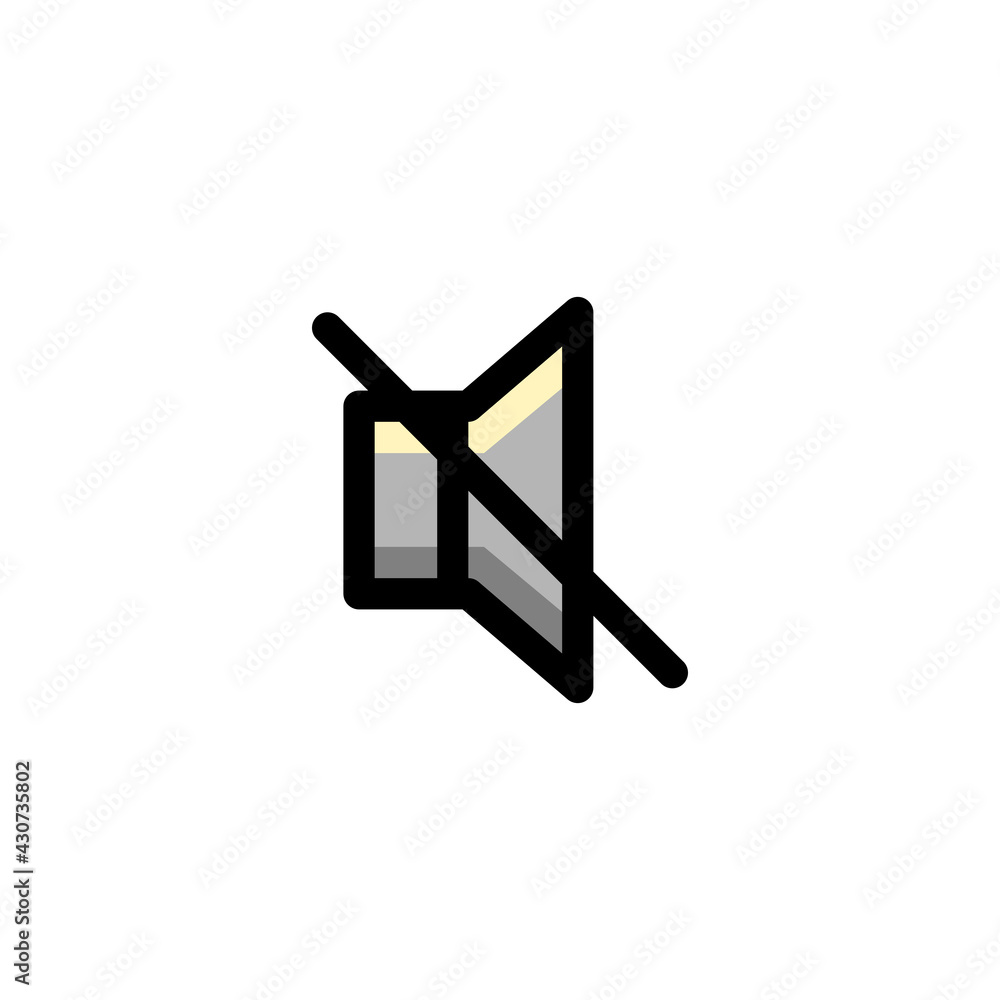 Speaker Mute Silent User Interface Outline Icon Logo Vector Illustration. Speaker Mute Silent User Interface Outline Icon Logo Vector Illustration.