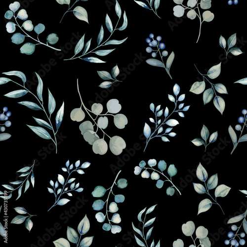 Vector pattern seamless with leaves and herbals. Vector pattern seamless.