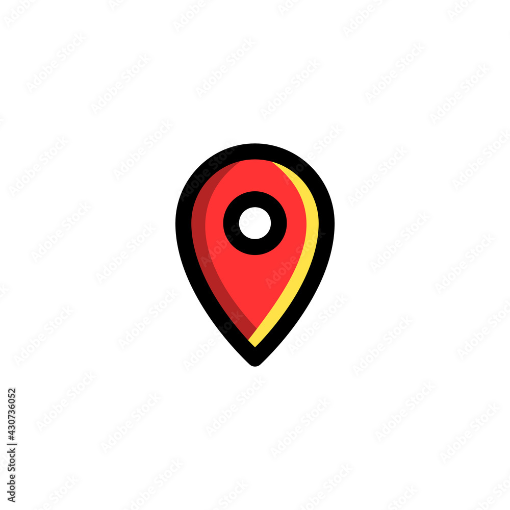 Location Icon, isolated on white. User Interface Outline Icon.. Location Icon, isolated on white. User Interface Outline Icon..