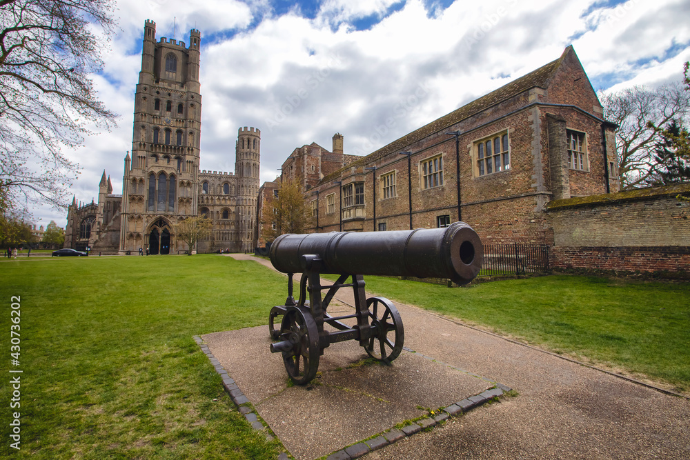 The Russian Cannon outside the Cathedral in Ely, Cambridgeshire, UK