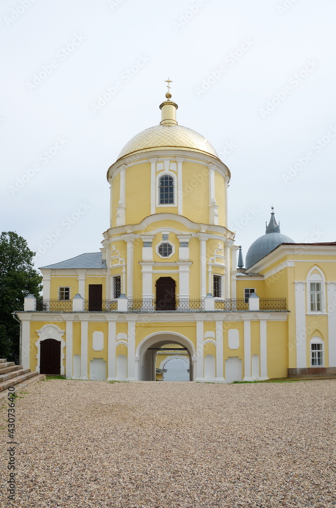 Fototapeta premium Monastery of the Nilo-Stolobenskaya deserts in the Tver region, Russia. The Temple of St. Nil Stolobensky