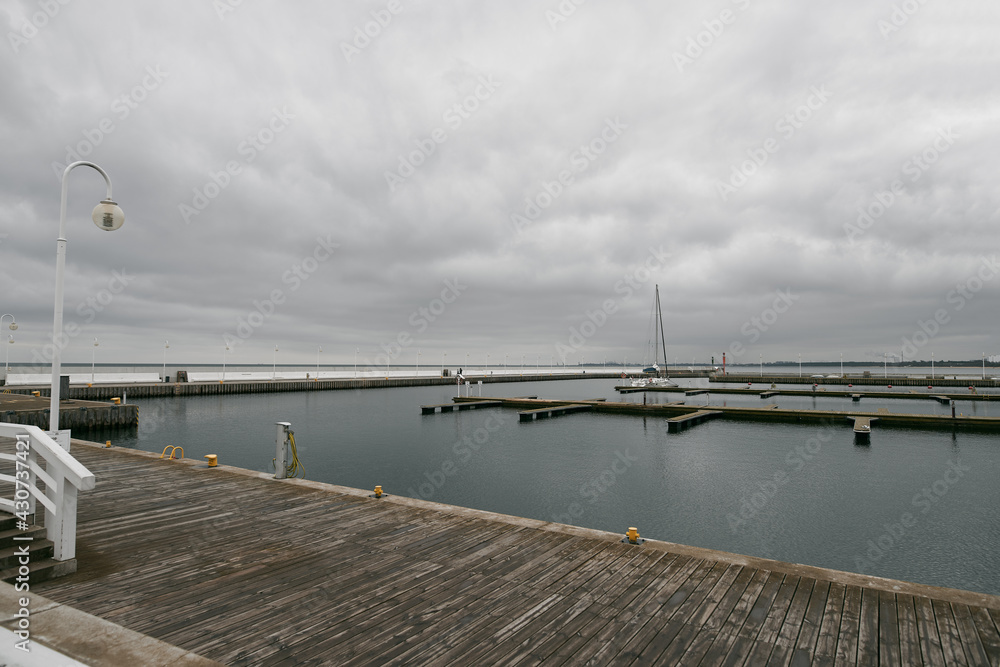 Obraz premium Pier on the seaside. Baltic sea landscape in Poland, Sopot