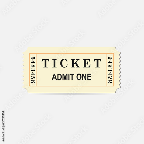 admit one ticket isolated
