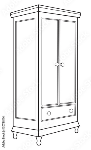 cupboard line vector illustration