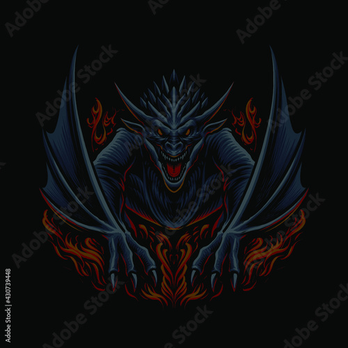 the dragon monster attack illustration