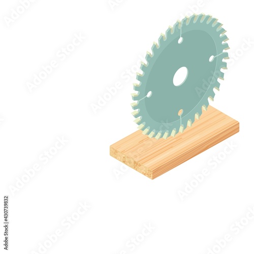 Circular saw icon. Isometric illustration of circular saw vector icon for web
