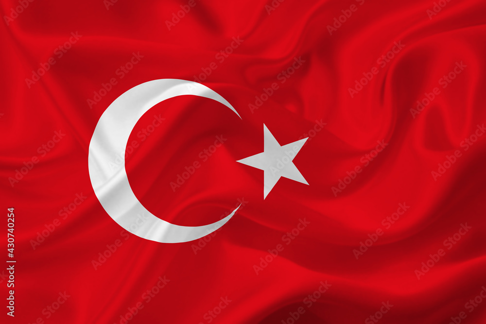 3D Flag of Turkey on fabric