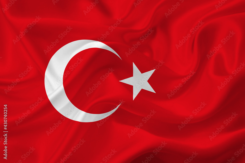 Obraz premium 3D Flag of Turkey on fabric
