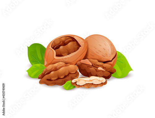 Pecan nut composition, good for label and sticker