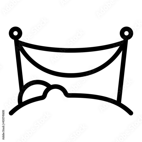 Hammock icon with outline style and pixel perfect base. Suitable for website design, logo, app and UI. Based on the size of the icon in general, so it can be reduced.