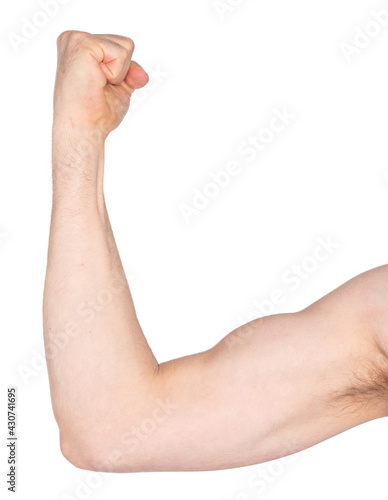 Male arm shows biceps
