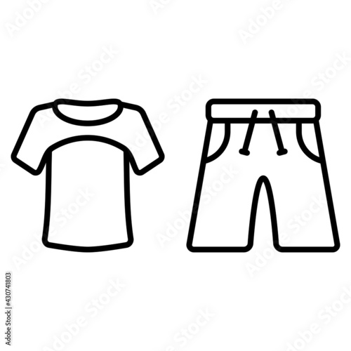 Shirt and trunks icon with outline style and pixel perfect base. Suitable for website design, logo, app and UI. Based on the size of the icon in general, so it can be reduced.