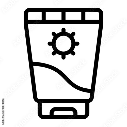 Sunscreen icon with outline style and pixel perfect base. Suitable for website design, logo, app and UI. Based on the size of the icon in general, so it can be reduced.