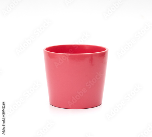 Empty ceramic vase, flowerpot, isolated on white