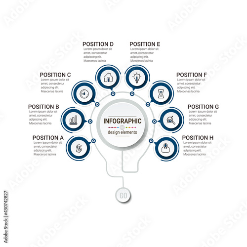 vector illustration Infographic design template with icons. can be used for workflow layout, diagram, annual report, web design.