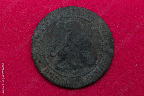 moneta stara dos centimos 1870 patyna photo