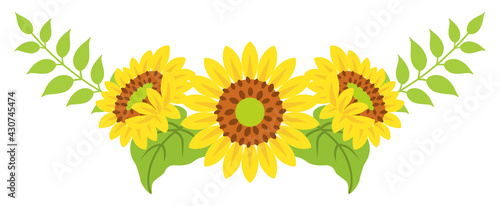 Sunflower decoration - Bended line