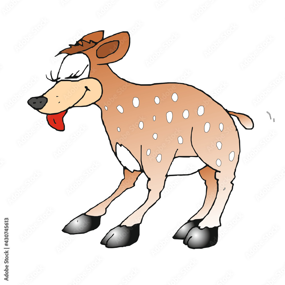 Fototapeta premium Roe deer Alps animal (comic, illustration)