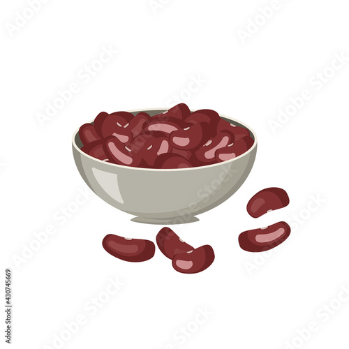 Red beans in a metal bowl. A source of vitamins, calcium, protein. Kidney beans