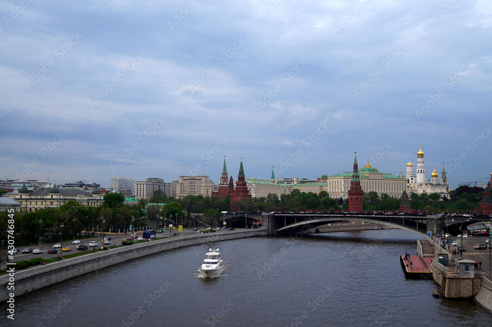 View of the red square and the river in Moscow
