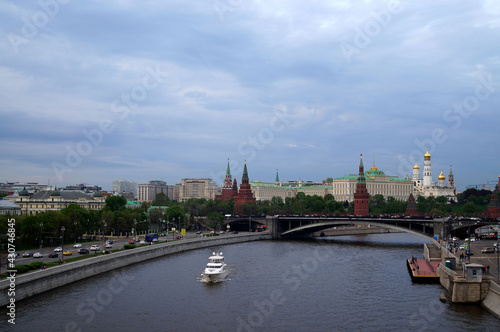 View of the red square and the river in Moscow