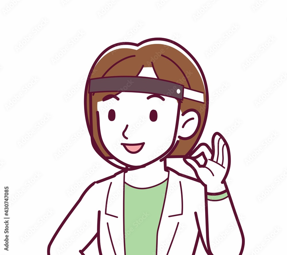 Young woman in a lab coat