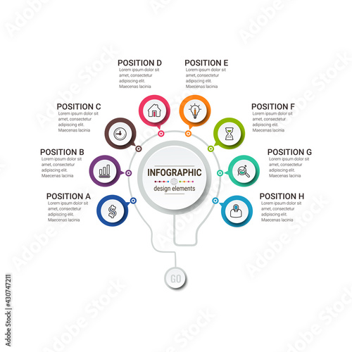 Vector Business infographics. Financial analysis data graphs and diagram, marketing statistic workflow modern business presentation elements vector investment progress icon.