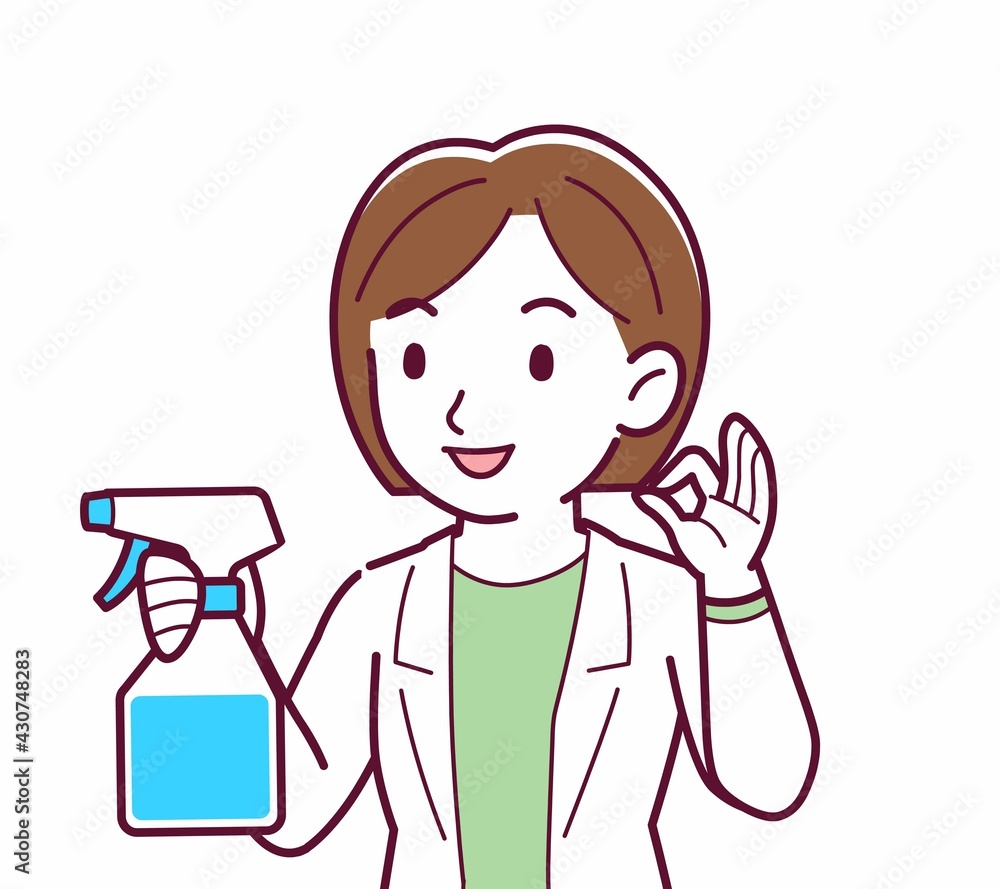 Young woman in a lab coat