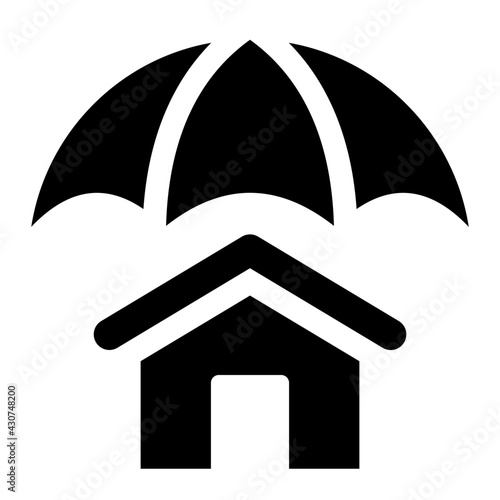 Home Insurance Glyph Icon Vector