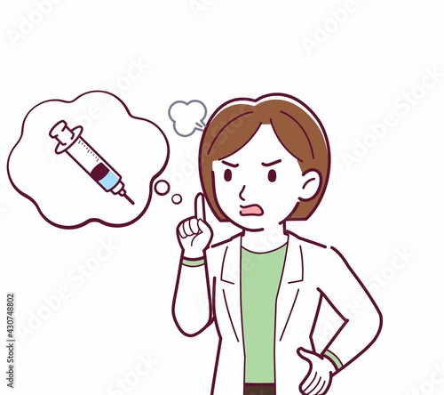 Young woman in a lab coat
