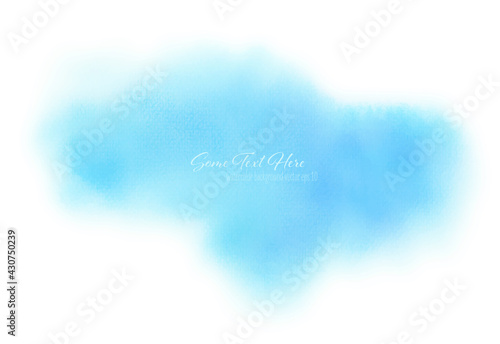 Watercolor Blue Cloud Isolated On White Background