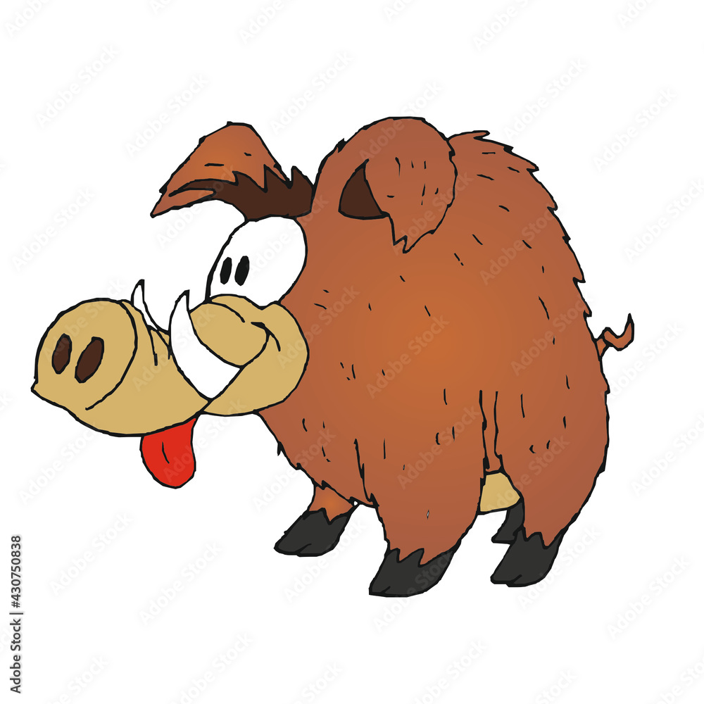 Fototapeta premium Wildboar Alps animal (comic, illustration)