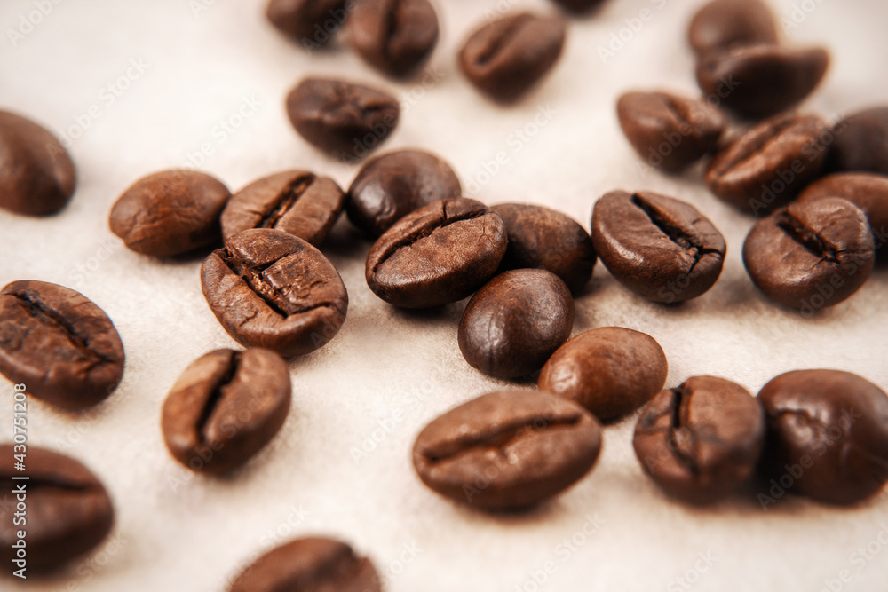 Coffee beans, macro photography, close-up Coffee beans, macro photography, close-up