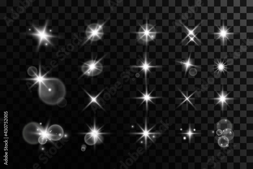 Vector transparent sunlight special lens flare light effect.